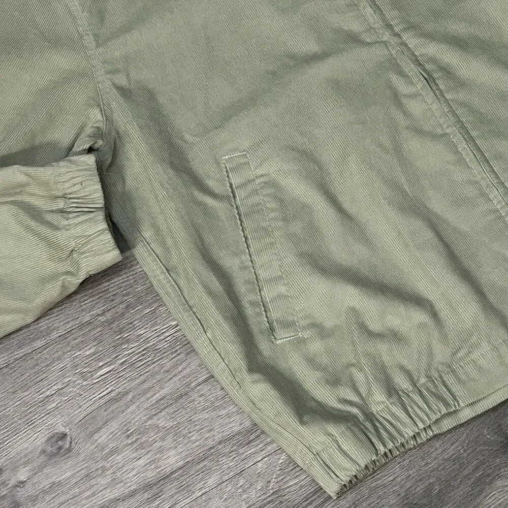 Nike Sportswear Club Corduroy Harrington Jacket Full Zip Large Green FZ0631-370 - Picture 3 of 9